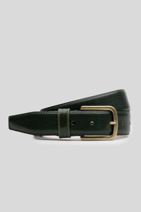 Green Italian calf leather belt