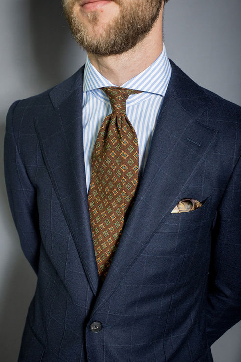 Navy Blue Checked "Edward" Suit