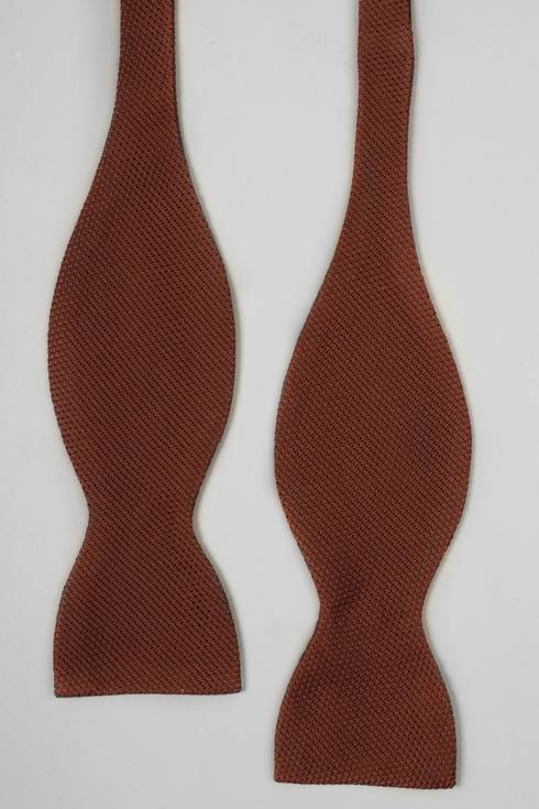 Rust brown grenadine silk bow tie