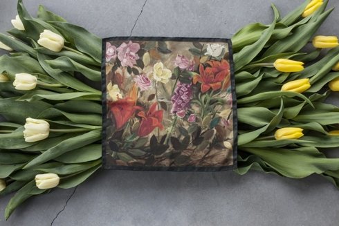 ARTWORKS COLLECTION Tadeusz Makowski " Flowers in the garden" Pocket square