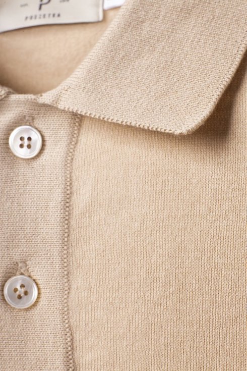 Beige Short Sleeve Polo Shirt