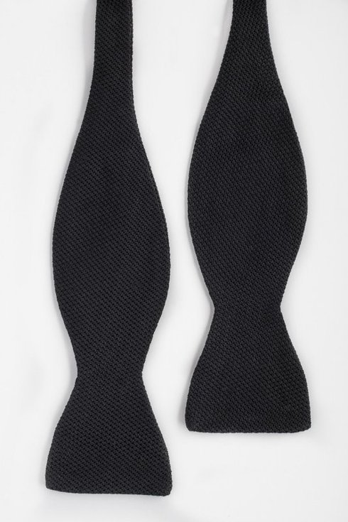Black grenadine silk bow tie