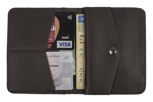 Brown Pocket wallet matt with coin case