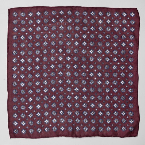 Burgundy classic design muslin wool pocket square