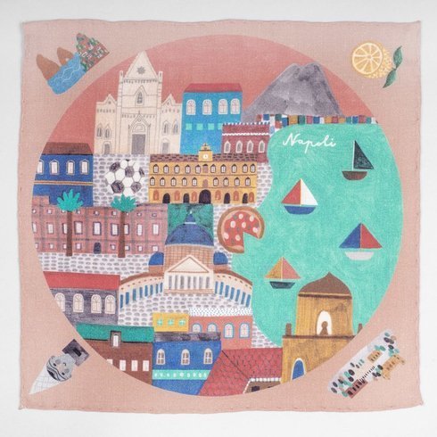 Cities of Europe: pocket square Naples