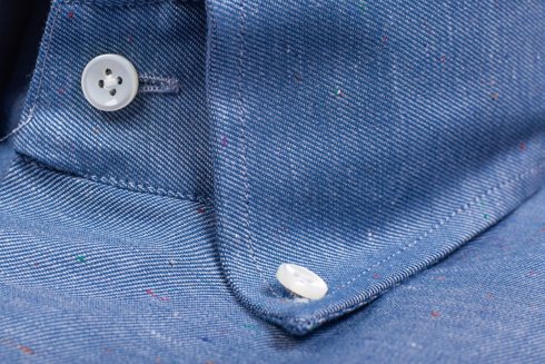 Donegal effect blue cotton shirt 