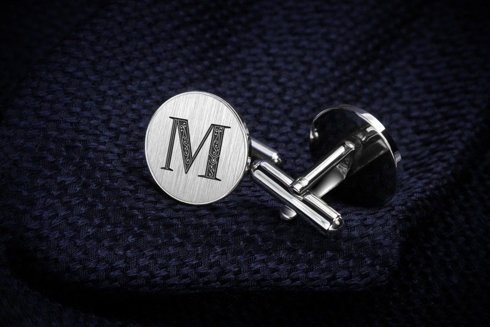 Engraved Silver Cuff Links