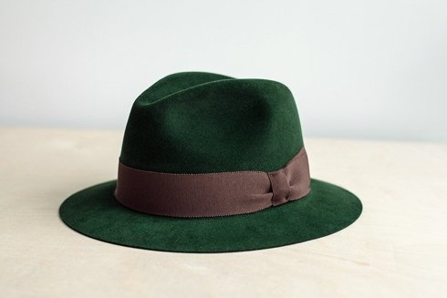 Fedora hat racing green