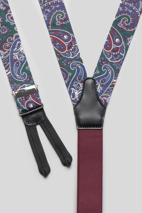 Green, Blue & Red Paisley Braces