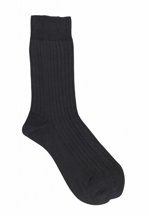 Grey 100% Mercerized Cotton Socks - Fil D'écosse