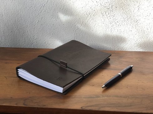 LEATHER brown Notebook with refill