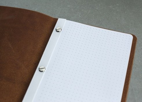 LEATHER cognac Notebook with refill
