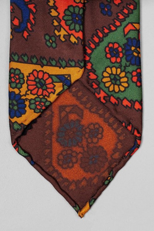 Macclesfield brown untipped paisley tie