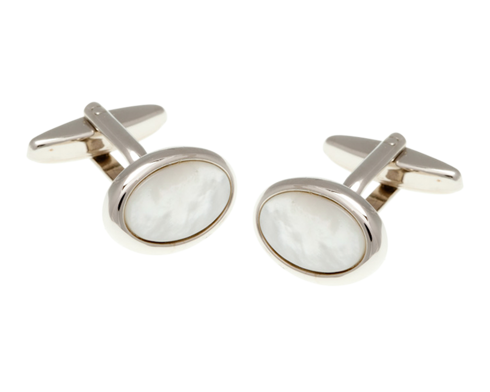 Mother of Pearl oval cabochon cufflinks