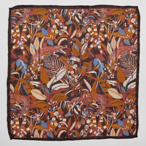 Multicolor floral muslin wool pocket square