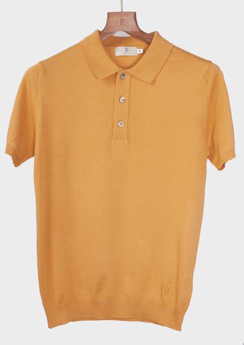 Mustard knitted polo shirt 