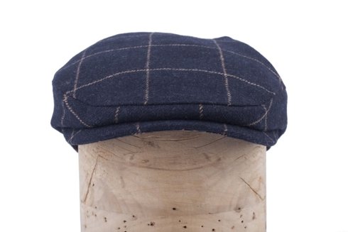Navy blue flat cap with ear flaps Marling & Evans
