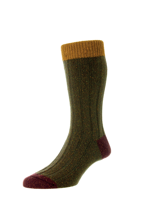 Pantherella merino wool olive green socks 