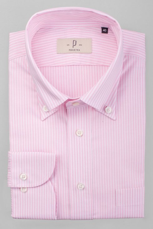 Pink stripe OCBD shirt