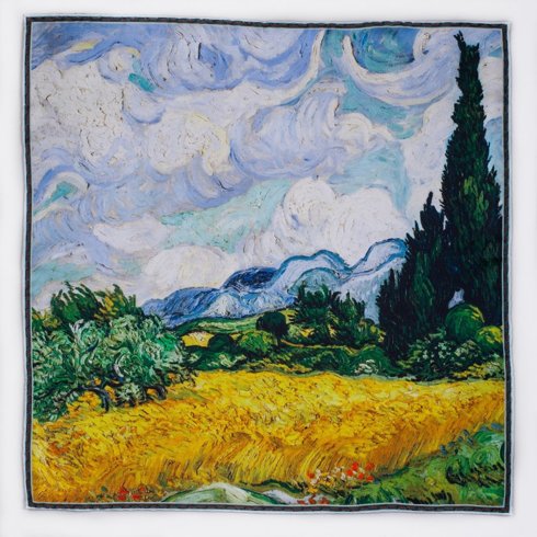 Pocket square 'A Wheatfield with Cypresses' Vincent Van Gogh