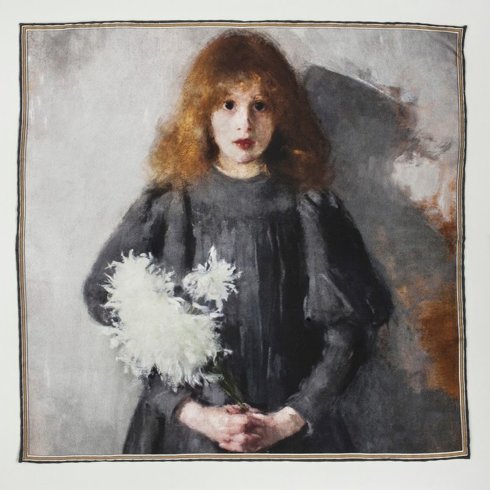 Pocket square "Girl with Chrysanthemums" Olga Boznańska
