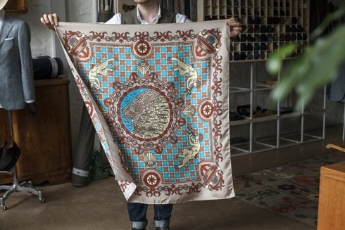 "Positano" Silk scarf 45 cm