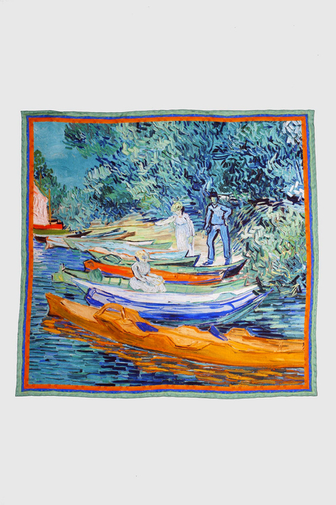Silk scarf ''Bank of the Oise at Auvers' Vincent van Gogh