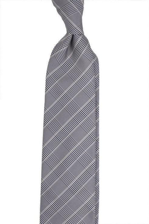 Silk tie Prince of Wales check with a golden accent