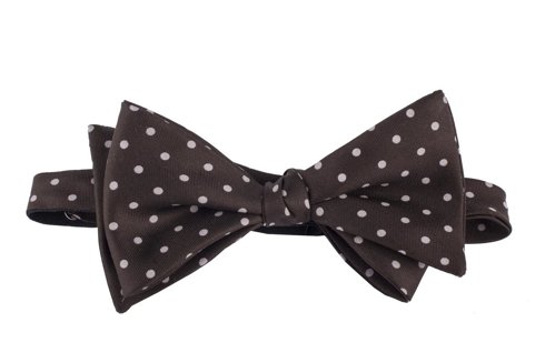 brown polka dots Macclesfield bow tie