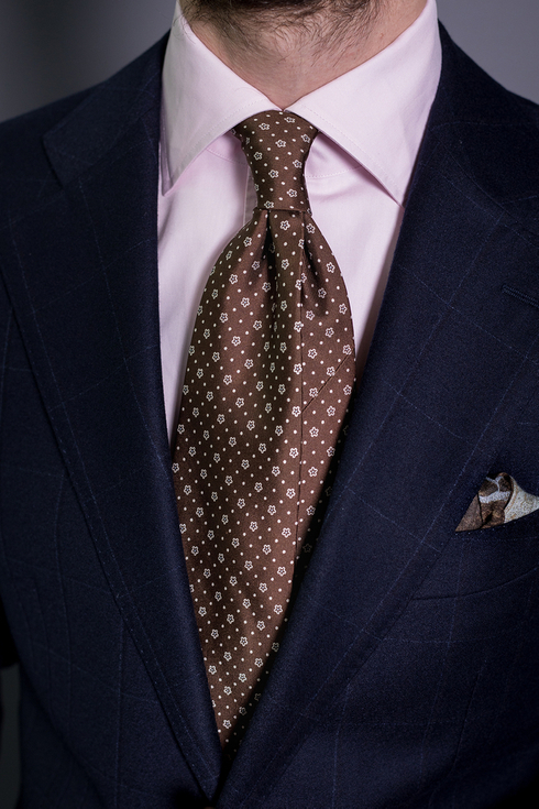 brown tie silk from Macclesfield