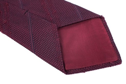 burgundy Grenadine tie with shantung stripes