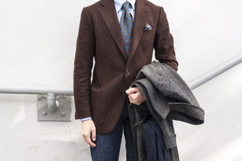 copper brown tweed sports jacket  'Marlon II'