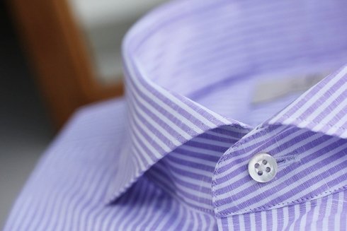 lilac linen&cotton bengal shirt 