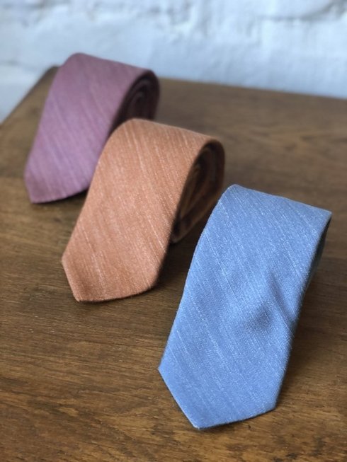 sea blue pastel linen & silk tie
