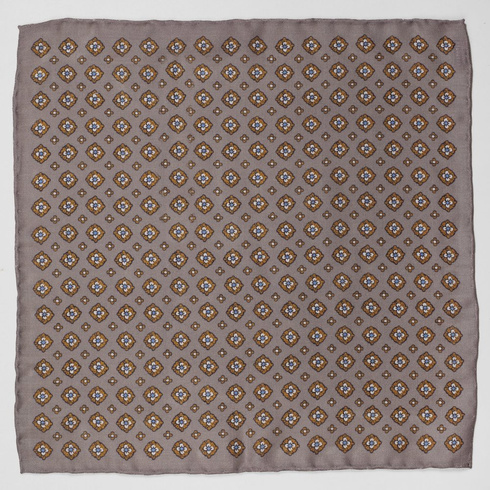 Beige classic design muslin wool pocket square