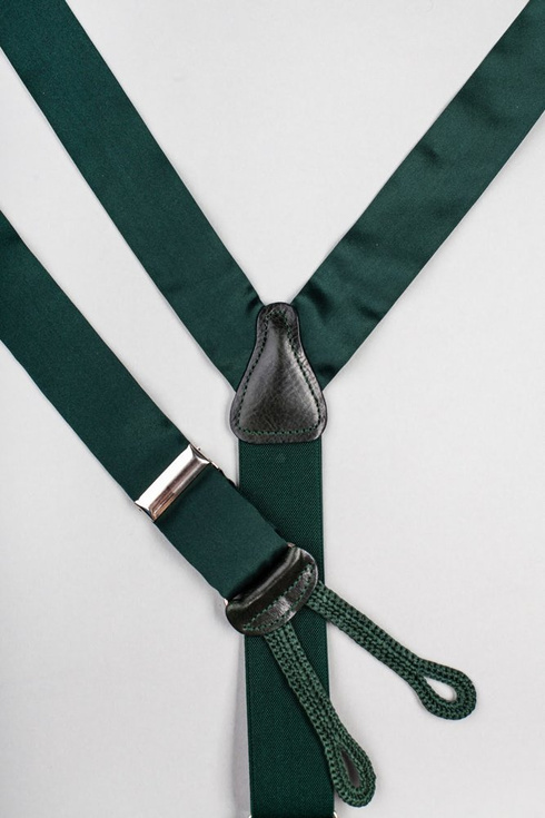 Green silk satin BRACES 