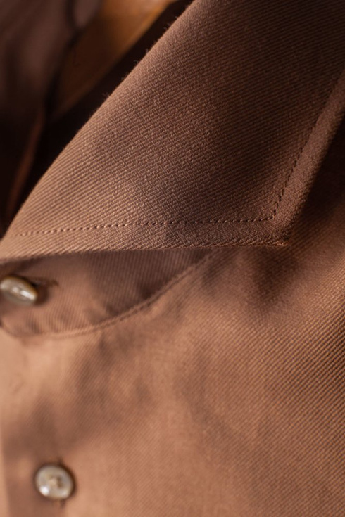 Caramel colour shirt with spread collar