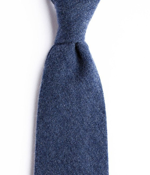 UNTIPPED CASHMERE NAVY TIE