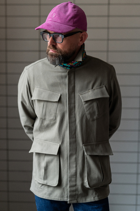 Sage Green Cotton Moleskin Field Jacket