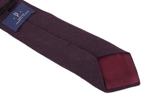 Bordowy Nakrapiany wełniany krawat
