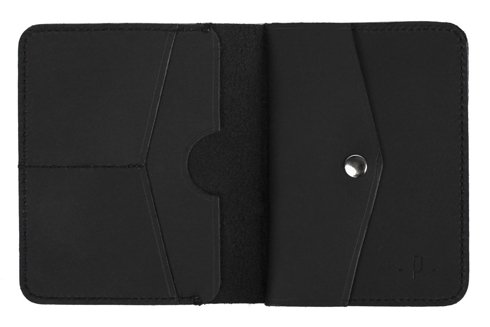 Czarny matowy portfel z bilonówką