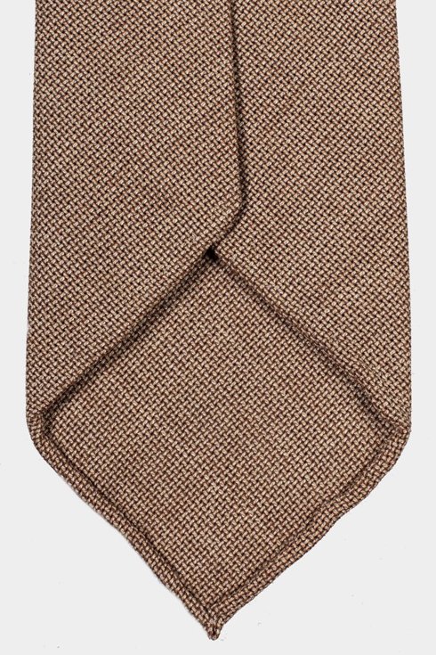Karmelowy krawat wełniany Bluefeel bez podszewki