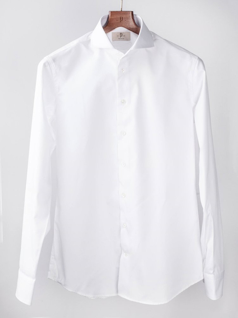 Klasyczna Biała Koszula z Kołnierzem Włoskim