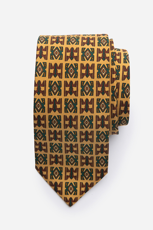 Krawat z jedwabiu Macclesfield złoty