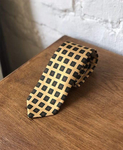 Krawat z jedwabiu Macclesfield żółty 