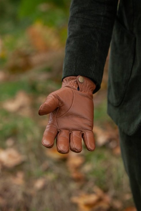 Ocieplane rękawiczki z miękkiej koziej skóry