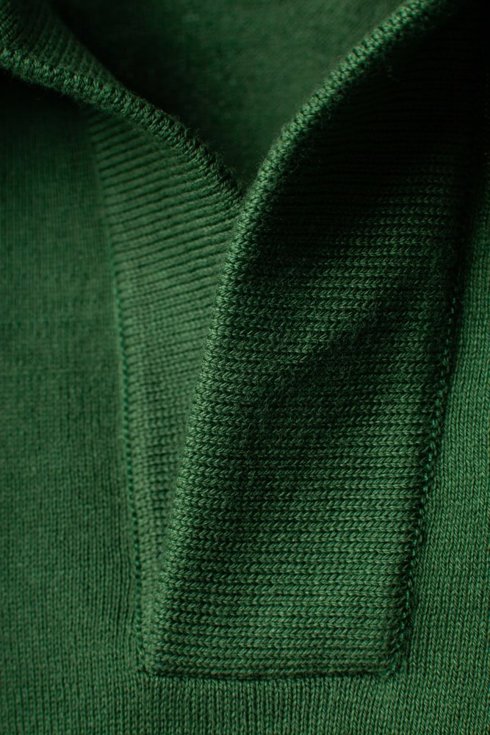 Zielona dzianinowa koszulka polo 