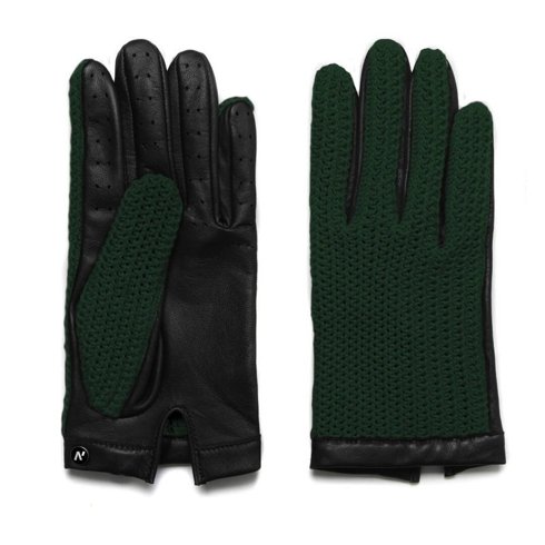 Zielone rękawiczki bez podszewki z technologią touchscreen